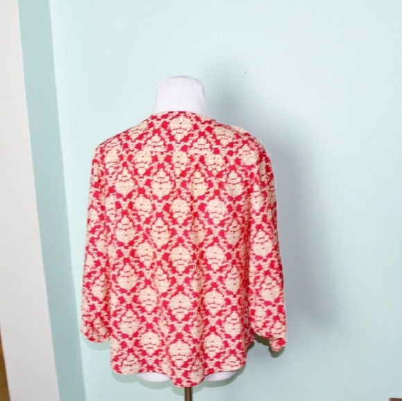 LOFT Pink and Beige Print Blouse - Picture 2 of 2